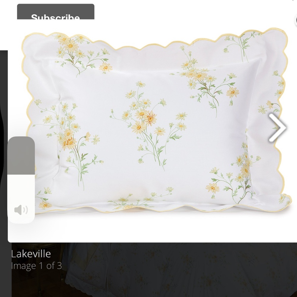 Schweitzer Linen Yellow floral king shams